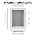 thumbnail image 4 of 6x8 Shadow Box Frame White Wood | With a 3/4" Usable Display Depth | Includes a Light Grey Real, 4 of 6