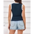 thumbnail image 6 of FreshPretty Crew Neck Tank Top for Women Sleeveless Ribbed Contrasting Slim Fitted Y2k Casual Basic Shirts Spring Summer Tops, 6 of 9