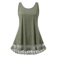 thumbnail image 6 of Timegard Womens Tank Top Scoop Neck Lace Ruffle Bottom Loose Comfy Casual Tunic Top Summer Fashion, 6 of 9