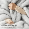 thumbnail image 4 of EVERGRACE Luxury Faux Fur Throw Blanket, Soft Fluffy Faux Mink Blankets for Bed, Couch, Sofa, Thick Cozy Plush Warm Fur Throws with Reversible Velvet, Frosted White Wolf, 50"x60", 4 of 8