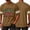 Brown, variant on Zimjoy 250 Years of Freedom Men's Patriotic Cotton V Neck Jersey T-Shirt 1776-2026 America Striped Short Sleeve Tee for 4th of July Casual Sports White L