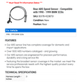 thumbnail image 2 of Rear ABS Speed Sensor - Compatible with 1998 - 1999 BMW 323is, 2 of 2