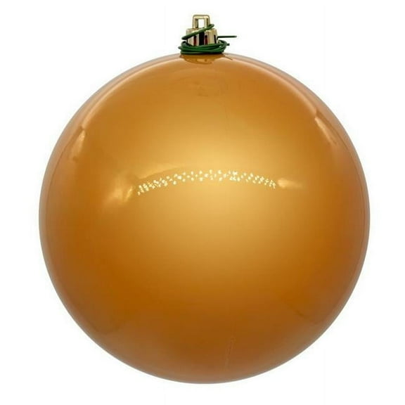 Vickerman N592033DPV 8 in. Pearl UV Drill Ball Ornament, Copper & Gold
