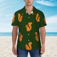 thumbnail image 2 of Susaid Bold Squirrel Silhouettes Print Short Sleeve Shirts Button Down Casual Shirts Summer Beach Aloha Button Down Short Sleeve for Men ,Small, 2 of 7