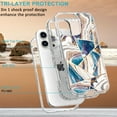thumbnail image 5 of Dteck Marble Pattern Case For iPhone 16 Pro,Shockproof Hard PC+Soft Silicone Bumper Drop Protective Women Girls Phone Cover Case for iPhone 16 Pro,Gold/Blue, 5 of 6