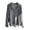 Gray, variant on ICHUANYI Womens Loose Solid Shirts Oversized Lapel Long Sleeve Button Down Blouses V Neck Casual Tops 2023