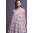 thumbnail image 4 of Bimba Pig Pink Insects Berries,Bird & Dragonfly Printed Cotton Nightgowns For Women Sleeveless Gown Sleepwear Maxi Dress Large, 4 of 6