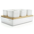 thumbnail image 5 of Eternal Living&nbsp; Appetizer Serving Tray Condiment Server with Bamboo Tray 7 pieces Set, Ceramic, 5 of 5