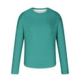 thumbnail image 4 of YUGYXL Mens Long Sleeve Tee Shirts Athletic Round Neck Pullover Tops Casual Solid Color Soft Basic T-Shirt Fishing Hiking Gym Mint Green XL, 4 of 5