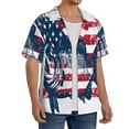 thumbnail image 2 of Logiee bass fish with the USA flag Print Men's Button Down Shirts Short Sleeve, Summer Beach Shirts,Vacation Wedding Shirts,Men's Casual Button-Down Shirts with Pocket-Small, 2 of 5