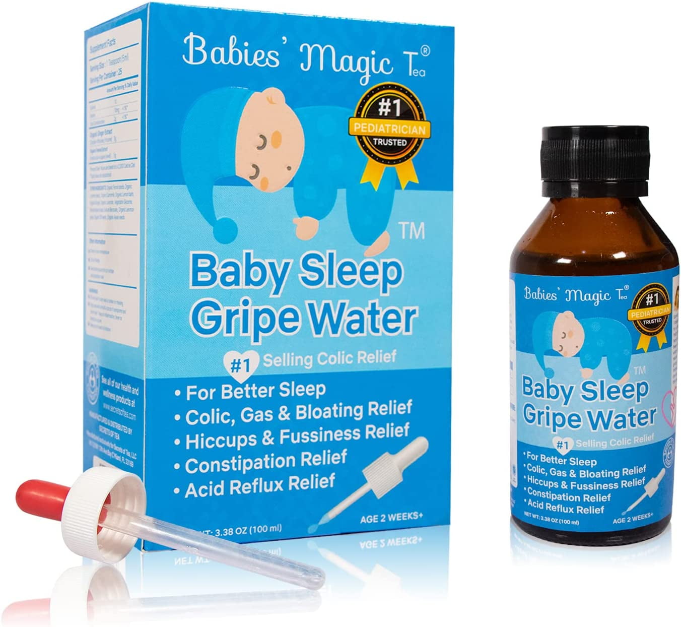 Secrets Of Tea Baby Sleep Gripe Water Drops Stomach Colic, Gas, Hiccups & Acid