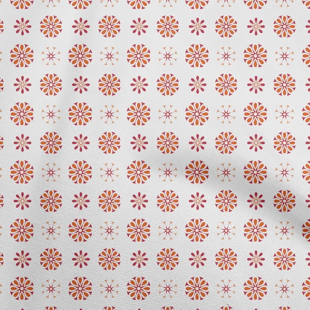 oneOone Velvet Red Fabric Asian Block Sewing Material Print Fabric By The Yard 58 Inch Wide