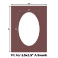 thumbnail image 2 of Maroon Red Picture Frame Mat for 8.5x11 Frames - Oval Opening for 5.5x8.5 Photos - 50 Mats, 2 of 7