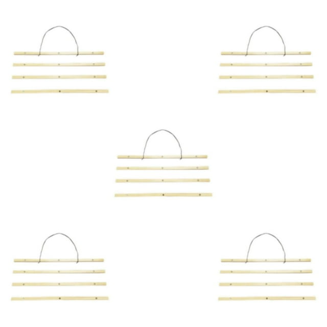 Guardoinrt 21CM-61CM DIY Magnetic Wooden Photo Hanger Poster Print Scroll Picture Frame Beige 31cm 5Set