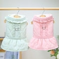 thumbnail image 2 of Pet Cotton Clothes Autumn Winter Princess Dress Small Dog Thick Skirt Warm Coat Puppy Harness Fashion Grid Cold Proof Chihuahua ShopWise Round, 2 of 8
