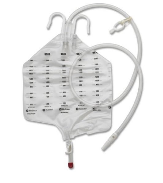 Hollister Urinary Drain Bag AntiReflux Valve 2000 mL Vinyl, 9839