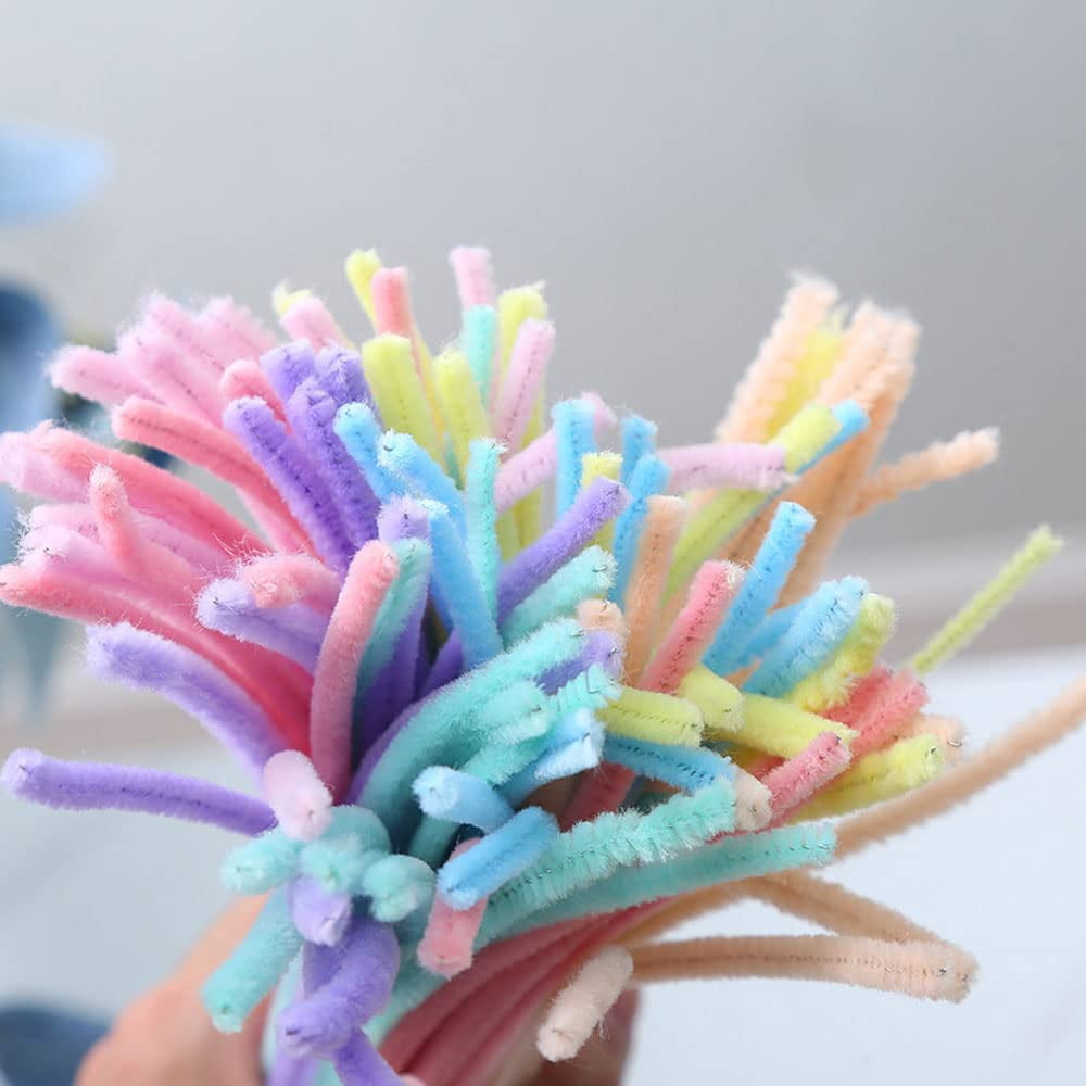 Macaron Light Purple Pipe Cleaners Craft 500 PCS Chenille Stems Assorted Colors 6MM x 12 INCH Twistable Stems for Children’s Crafts and Arts Bendable Sculpting Sticks