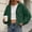 Green, variant on Women Cropped Zip Up Hooded Jacket, Solid Color Long Sleeve Drop Shoulder Casual Outerwear Layering Coat S‑XXL Gray XL(XL)