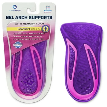 Sof Sole SofComfort Women's Gel Arch Support Memory Foam Insole Fits Size 5-10