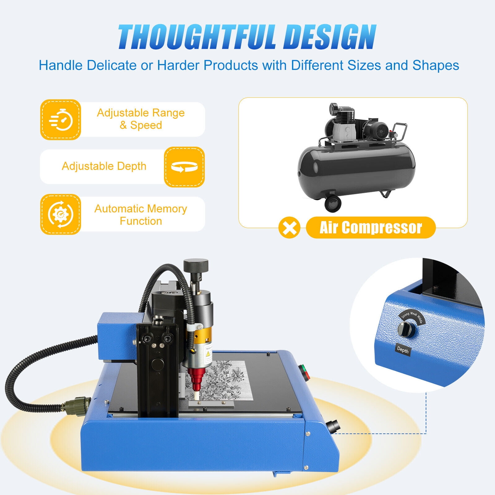 For Number Letter Label Electric Metal Marking Machine Dot Peen 200x150mm 110V