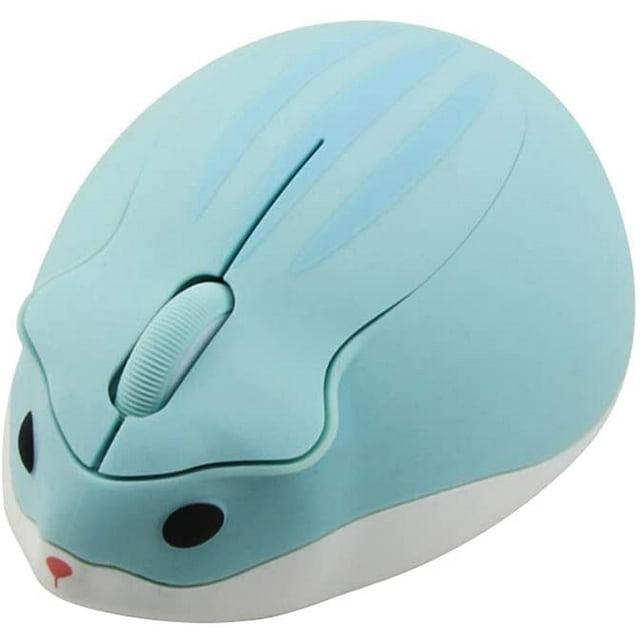 Cute Animal Wireless Mouse Cartoon Hamster Shape Mini Travel Mouse 1200DPI Novelty Portable Optical Unique Small Cordless Mice with USB Receiver for Computer Laptop PC for Kids