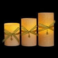 thumbnail image 2 of Hometrends Gold Glitter Ribbed LED Pillar Candle Set with Tree Charm and Remote Control, 2 of 7