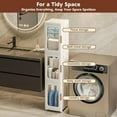 thumbnail image 3 of Tall Narrow Storage Cabinet with Movable Wheels, Adjustable Shelves & Magnetic Doors – Foldable Slim Plastic Organizer for Bathroom, Kitchen, Laundry, Ideal for Small Spaces(4-Tier,White), 3 of 6