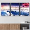 thumbnail image 3 of wall26 Framed Canvas Print Wall Art Set Purple &amp; Red Sunset Over Snowy Mountains Nature Wilderness Photography Realism Rustic Scenic Colorful Ultra for Living Room, Bedroom, Office - 24"x36&, 3 of 5