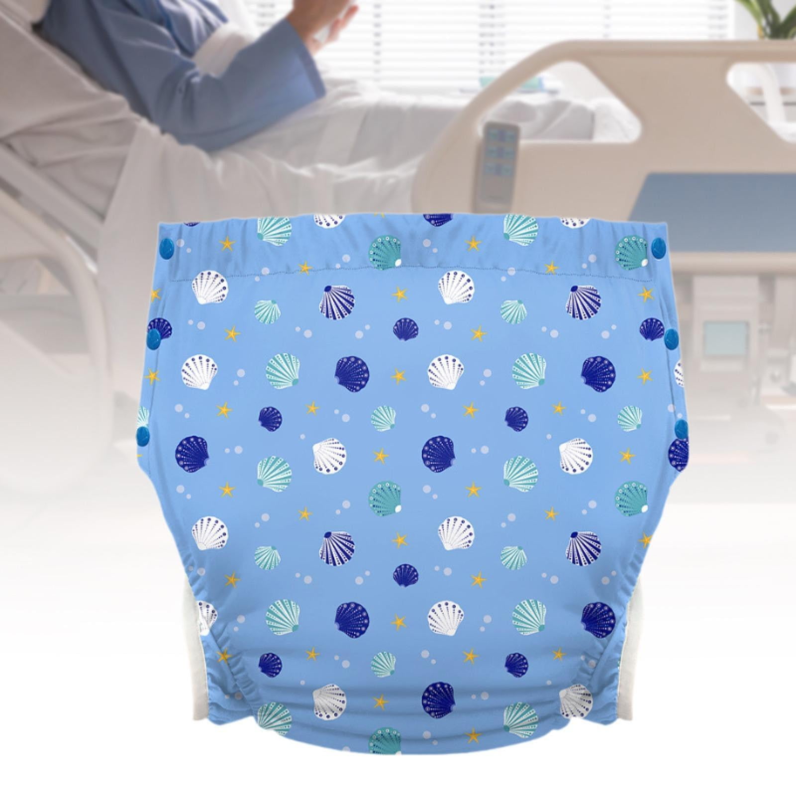 Wswqop Adults Cloth Diaper Care Triangle Pant Soft Adjustable Buckle Side Leakproof for Blue