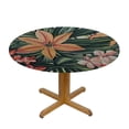 thumbnail image 3 of Orinice Flower Leaf Pattern Round Table Cover Stain Resistant Washable Indoor Outdoor Tablecloth Kitchen Dining Wedding Parties Waterproof Fabric 100% Polyester 54-58, 3 of 8