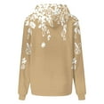 thumbnail image 3 of WREESH Women's Trendy Oversized Hoodie Fashion Floral Print Long Sleeve Casual Sweatshirt Drawstring Hooded Pullover Khaki, 3 of 5