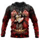 thumbnail image 2 of Sudadera con capucha y sudadera con estampado 3D de tatuaje de calavera roja oscura para hombre, sudadera unisex de primavera y otoño, ropa deportiva informal, 2 of 5