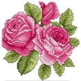 thumbnail image 1 of Kit Punto Cruz Con Flores Impresas 14 Quilates Bordado Parcial Rosa (17x17 Cm), 1 of 9