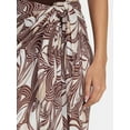 thumbnail image 4 of Time and Tru Women's Printed Pareo, One Size, Swirling Paisley Brown, 4 of 5