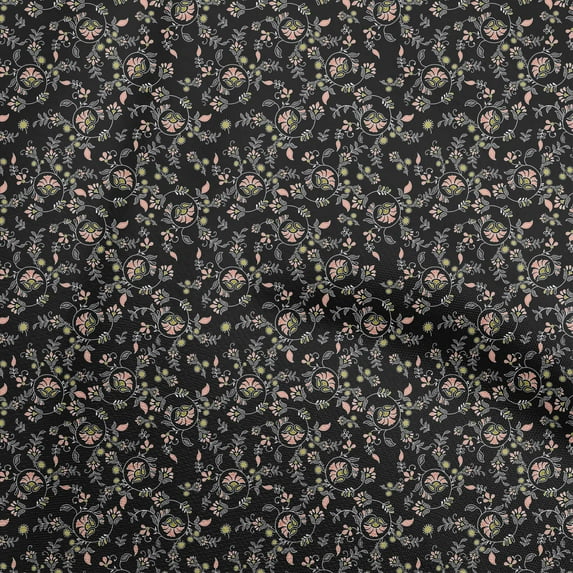 oneOone Cotton Poplin Black Fabric Asian Block Print Diy Clothing Quilting Fabric Print Fabric By Yard 42 Inch Wide