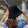 thumbnail image 5 of Girl Portable Linen Spring Basin For Women Pure Color Caps Sun Protection Female Hats Sun Hat Korean Style Caps Bucket Hat BLACK, 5 of 8