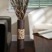 Lerman Décor's 12" Red Spun bamboo decorative vase