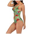 thumbnail image 4 of Vedolay Womens Swimsuit Liquid Metallic Glitter One Piece Push Up Swimsuit Female Shiny Solid High Cut Beachwear,B-Green M, 4 of 4