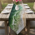 thumbnail image 5 of Watercolor Beach Waves Table Runner 72 Inches Long Abstract Green Ocean Table Runners for Dining Room Tabletop Dresser Scarf Home Party Banquet Wedding Holiday Decoration, 5 of 9