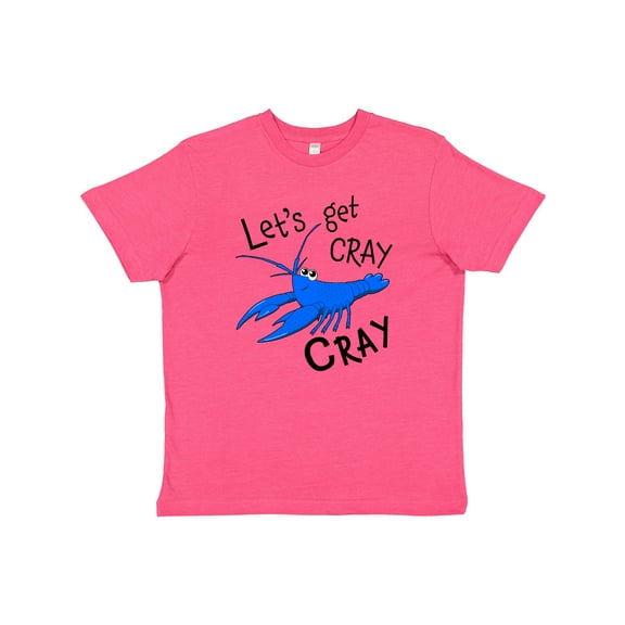 Inktastic Let's Get Cray Cray Cute Blue Crayfish Youth T-Shirt