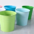 thumbnail image 3 of NAMZI Bucket Iron Flower Bucket Simple Iron Bucket Mini Flowerpot Iron Art Flower Pot Succulents Flower Pot Metal Bucket Flower Pot for Home Gardening Flowerpot （Green）, 3 of 5