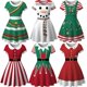 thumbnail image 2 of Disfraces de cosplay navideños para mujer, vestido vintage para fiesta navideña, ropa con estampado de copos de nieve, vestido de línea A para mujer, 2 of 5