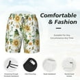 thumbnail image 3 of Balery Watercolor Bright Sunflowers Bañador para hombre, shorts de playa de secado rápido con entrepierna y forro de compresión-Large, 3 of 6