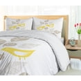 thumbnail image 5 of Ambesonne Abstract Duvet Cover Sets, Art Deco Birds Leaves, 2-Queen, Warm Taupe Yellow White, 5 of 6