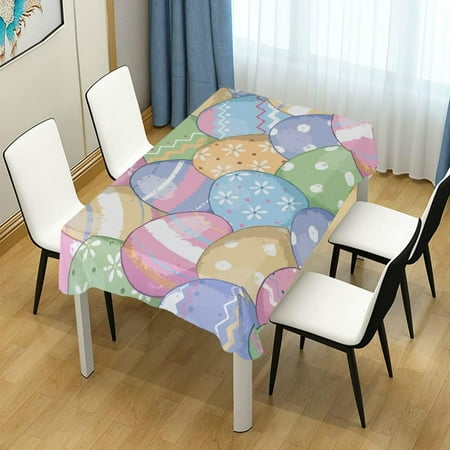 

Hidove Easter Eggs Rectangle Tablecloth Spill-Proof Polyester Table Cloth Table Cover for Kitchen Dining Picnic Holiday Party Decoration 60x90 Inch