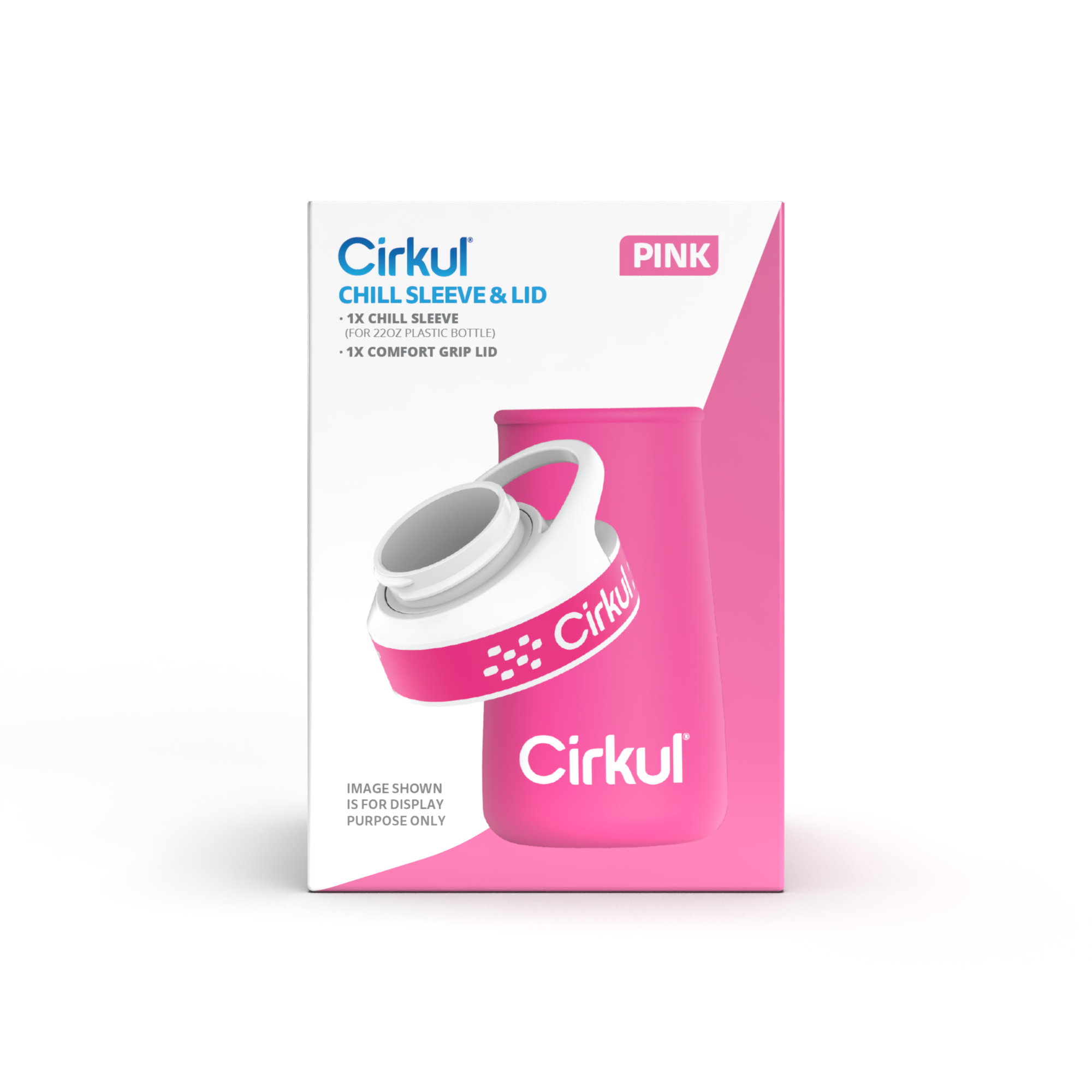 Cirkul Chill Sleeve And Comfort Grip Lid For 22oz Bottle Pink 7095