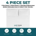thumbnail image 2 of Posh Home Jersey Knit Sheet Set – 4-Piece Jersey Bed Sheets – T-Shirt Breathable & Soft Cotton Jersey Sheets - Includes Flat Sheet, Jersey Fitted Sheet, & 2 Pillowcases - Queen Jersey Sheets, White, 2 of 9