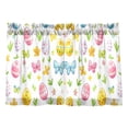 thumbnail image 7 of Yayeee Kitchen Curtains Tier Pair Light Filtering 27"x24" Rod Pocket Short Cafe Window Panel, Colorful Easter Eggs, 7 of 7