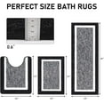 thumbnail image 5 of Findosom 3pcs Bathroom Rugs Set with U-Shaped Mat, Non Slip, Quick Drying, Ultra Soft and Water Absorbent Bath Rug Mat Carpet Machine Washable 18"x26"+18"x48"+U Shape 20"x24" Black, 5 of 8