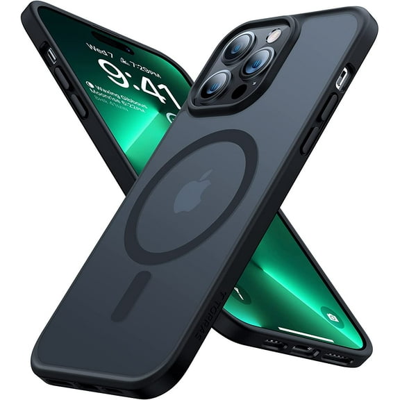 Magnetic Guardian Designed for iPhone 14 Pro Max Case [Military Grade Drop Tested] [Compatible with MagSafe] Slim Translucent Matte Case for iPhone 14 Pro Max Phone Case (6.7''), Mystic Black